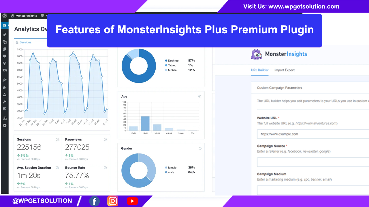MonsterInsights Plus Premium Plugin features